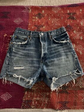 Distressed High-Waist Women’s Denim Shorts - Blue Dee Short
